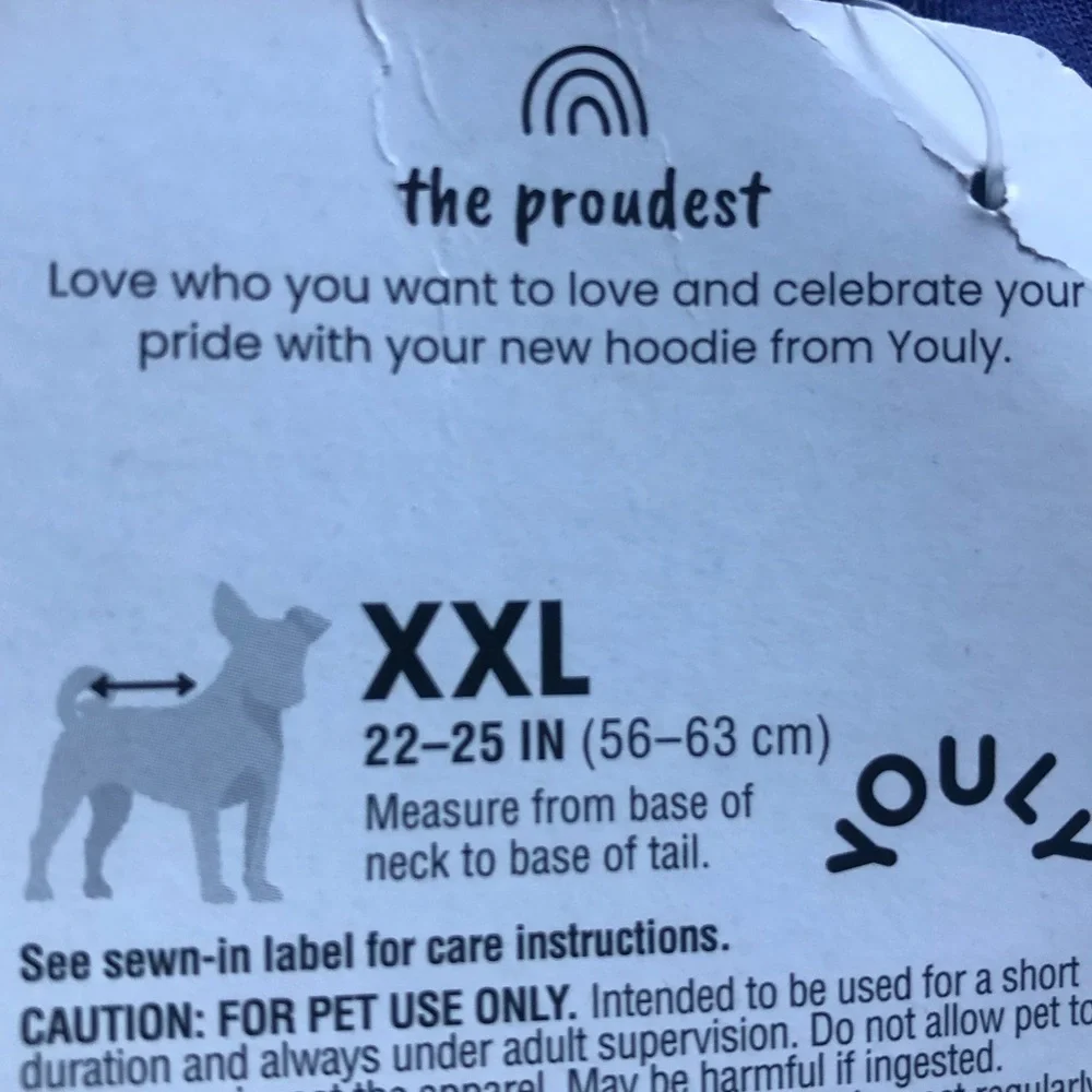 NWT Pride “You do you” dog hoodie XXL